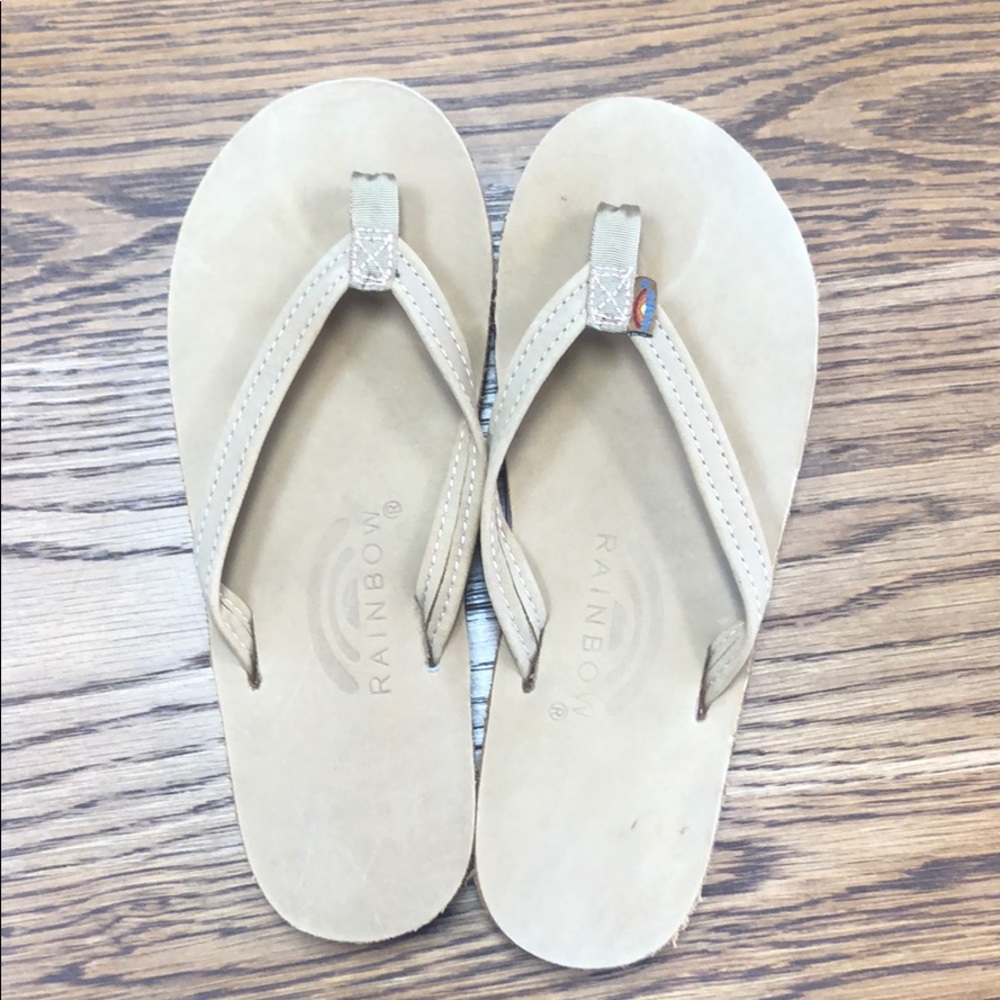 Rainbow flip flops